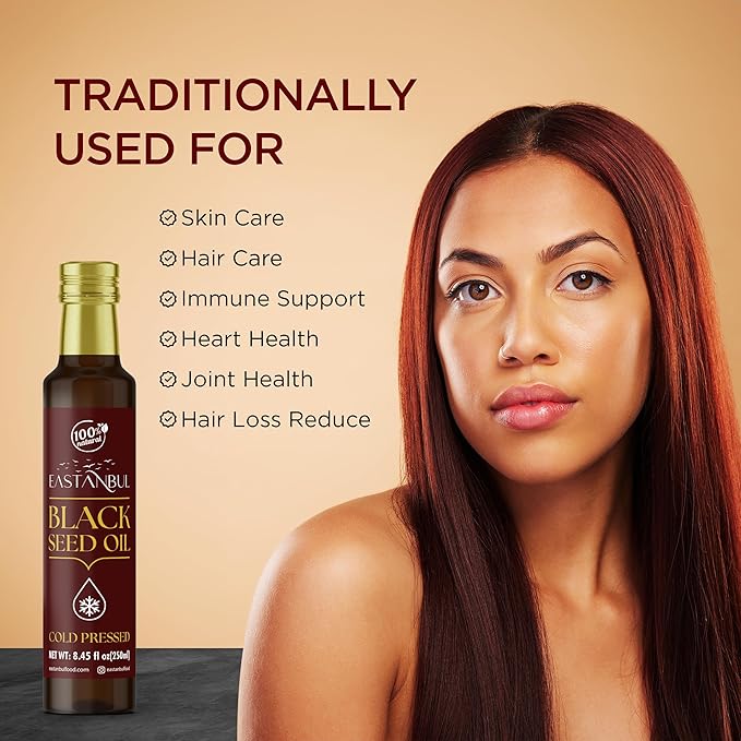Eastanbul Cold Pressed Black Seed Oil, 8.45 Fl Oz, Premium Black Seed Oil Liquid, 100% Turkish Pure Blackseed, AKA Aceite De Semilla Negra, Kalonji, Nigella, Natural, Vegan