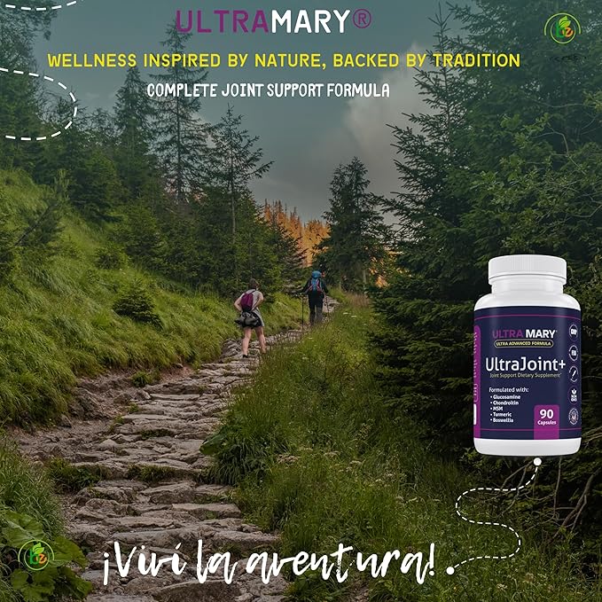 UltraMary+ Joint Support w/Glucosamine, Chondroitin, MSM, Turmeric & Boswellia – Mobility & Flexibility – 90 Capsules – Suplemento Articulaciones – Made in USA – Advanced Formula