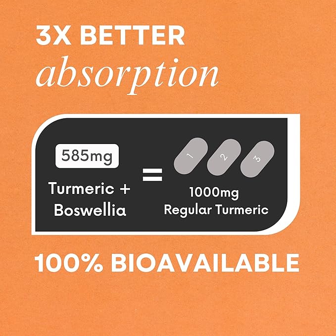 Nano Meda® Turmeric Curcumin with Boswellia | 100% Bioavailable, Patented Micronized Turmeric, Enhanced Absorption | Joint Support Supplement, 60 Count