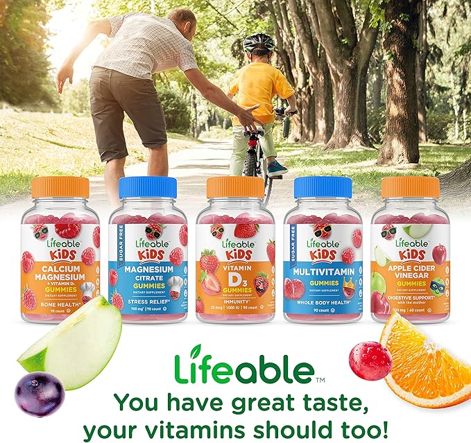 Lifeable Turmeric Curcumin Kids + Vitamin C Kids, Gummies Bundle - Great Tasting, Vitamin Supplement, Gluten Free, GMO Free, Chewable Gummy