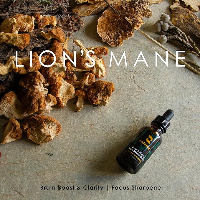 Redmint Lion's Mane Mushroom Herbal Tincture - Brain Boost & Clarity | Organic Immune Support Mushroom Supplement Rooted in Ancient TCM Wisdom for Focus, Memory Health & Wellness | 1 fl oz