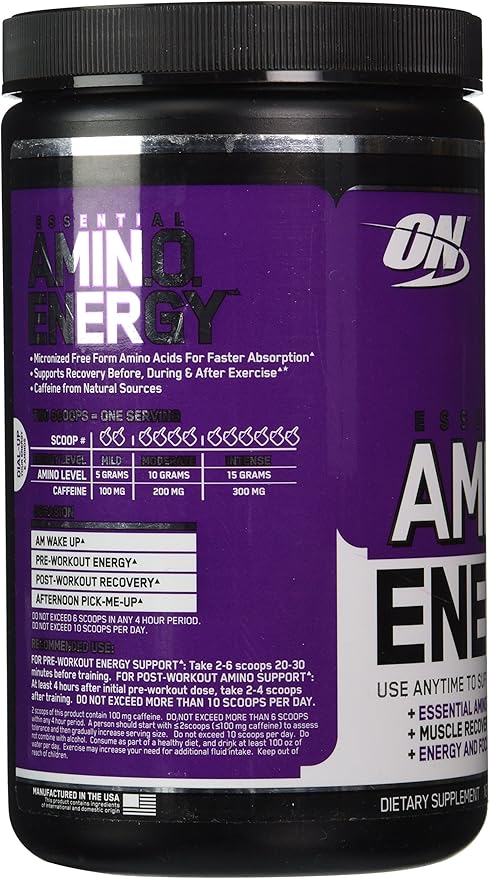 Optimum Nutrition Essential Amino Energy Concord Grape - 30 Servings, 9.5 oz