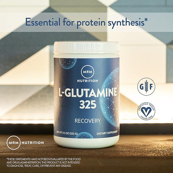 MRM Nutrition L-Glutamine | 5000mg | Recovery | Amino Acid | Muscle Support | Immune + Gut Health | Fermented | 65 Servings