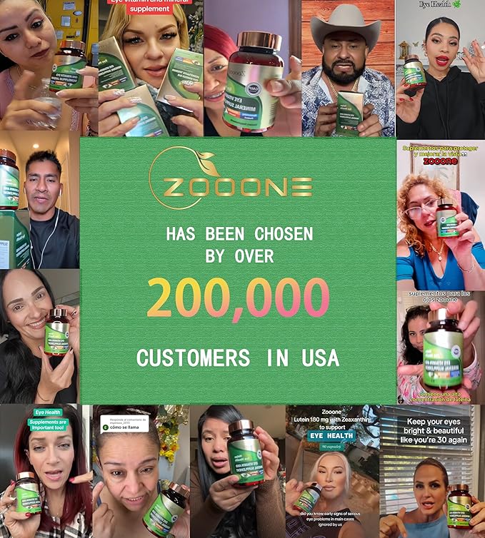 zooone- Lutein Eye Vitamins Supplement for Macular Health and Dry Eye, Contains Lutein, Zinc, Vitamins C/E & Zeaxanthin to Support Eye Health, 90 Tablets (3)