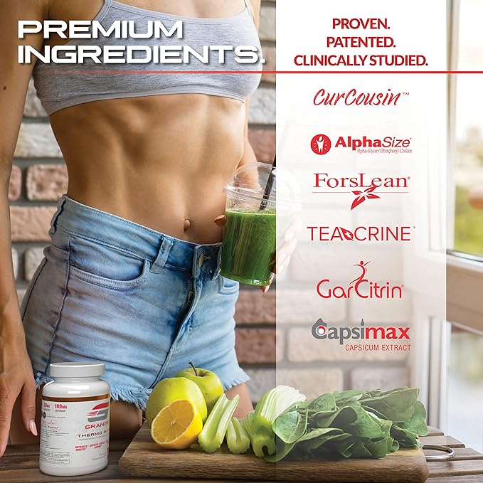 Thermo Burn by Granite, New Advanced Formula for Thermogenic, Metabolic, Mood & Appetite Support with Alpha GPC, Theobromine, & 5-HTP (90 Capsules)