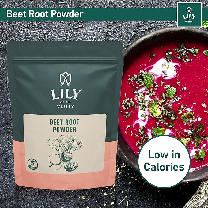 LILY OF THE VALLEY Beet Root Powder - Plant-Based Superfood Powder for Cooking, Baking & Smoothies - Natural Nitric Oxide Source - Vegan & Gluten-Free - Packed in Resealable Pouch (8oz, 226g)