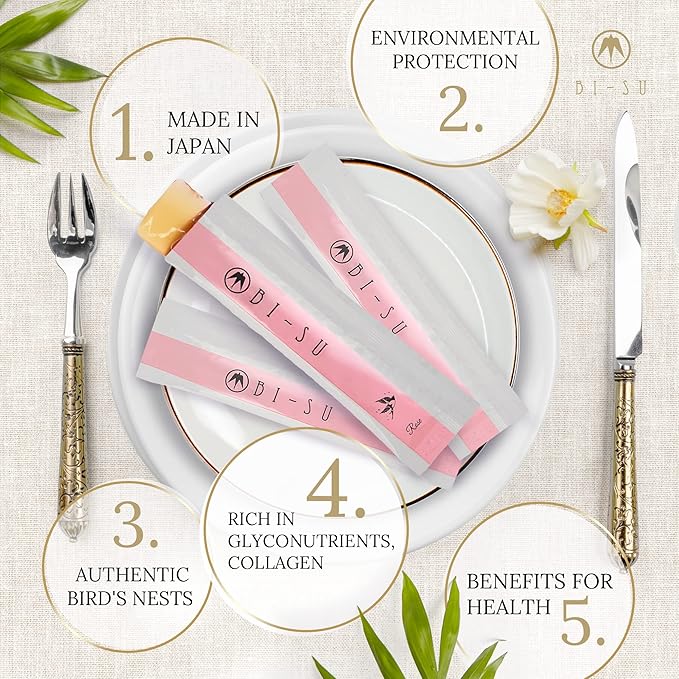 Extract Jelly Stick | Natural Swiftlet Nests Extract, Collagen, Vitamin C, Japanese Skincare, Anti-Aging, Maintains Skin's Elasticity, Boosts Immune System, GI Health, Rose Flavor, 7 PCS
