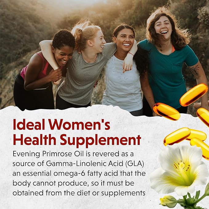 Barlean's Evening Primrose Oil Softgels with Gamma-Linolenic Acid (GLA) - Non-GMO, Gluten-Free - 60-Softgels