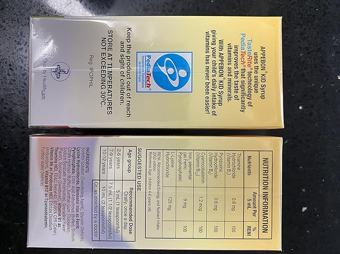 Pack of 2 Appebon Kid Syrup Food Supplement with Iron 120ml