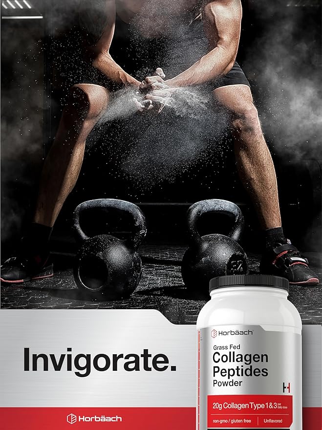 Horbaach Collagen Peptides Powder 40 oz | Unflavored | for Men & Women | Grassfed Type I & III | Non-GMO, Gluten Free Supplement