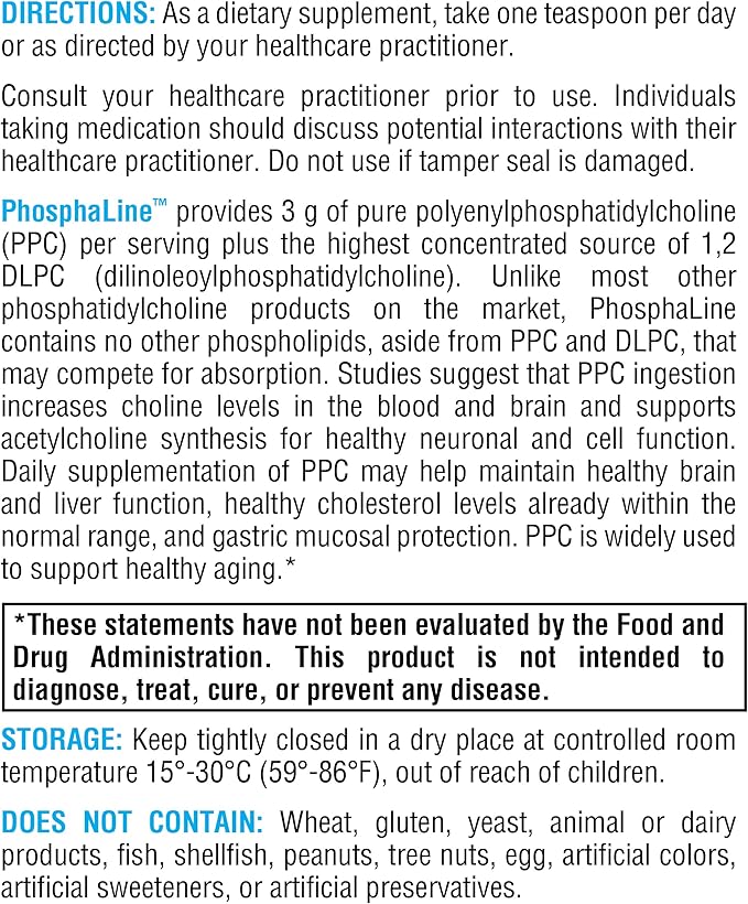 XYMOGEN PhosphaLine - Polyenylphosphatidylcholine Liquid Phosphatidyl Choline - Support Liver Health, Cell Membrane Fluidity, Cardiovascular Health (8 fl oz)