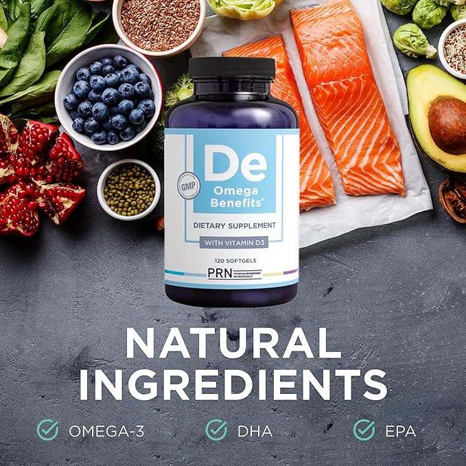 PRN De Dry Eye Omega 3 Fish Oil – Support for Dry Eyes - 2240mg EPA & DHA in Triglyceride Formula – New & Improved-Burpless-1 serving, 1-month supply