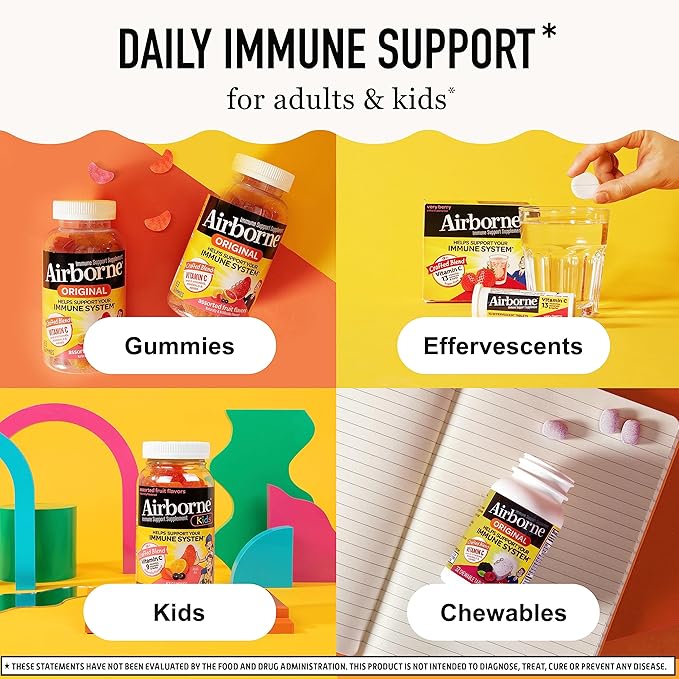 Airborne Elderberry + Zinc & Vitamin C Gummies for Adults, Immune Support Vitamin D & Zinc Gummies with Powerful Antioxidant Vitamins C D & E - 130 Gummies, Elderberry Flavor