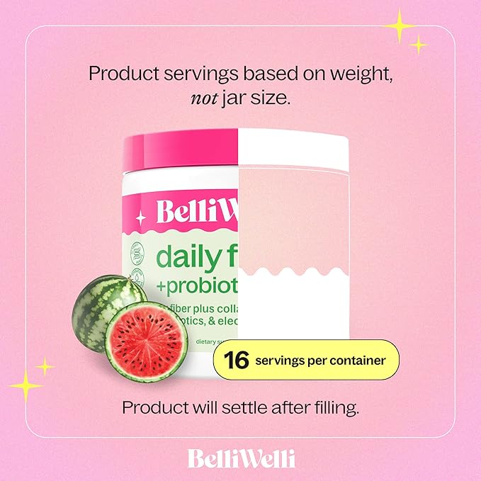 Fiber Supplement for Women & Men – Premium Daily Fiber Powder from Organic Acacia with Added Collagen, Electrolytes & Probiotics – No Bloat, Constipation & Gut Health Support (Watermelon)