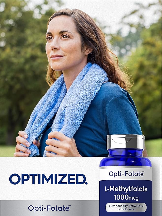 Carlyle L Methylfolate 1000mcg | 200 Capsules | Value Size | Optimized and Activated | Non-GMO, Gluten Free | Methyl Folate, 5-MTHF | by Opti-Folate