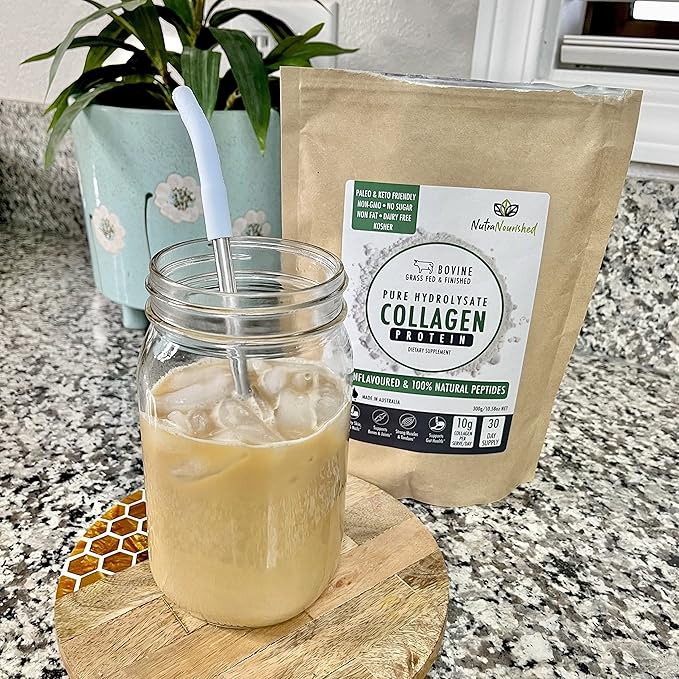 Collagen Powder Unflavoured (300 Grams) - Collagen Peptides Pure Hydrolyzed Collagen Tasteless - 31 Days Supply
