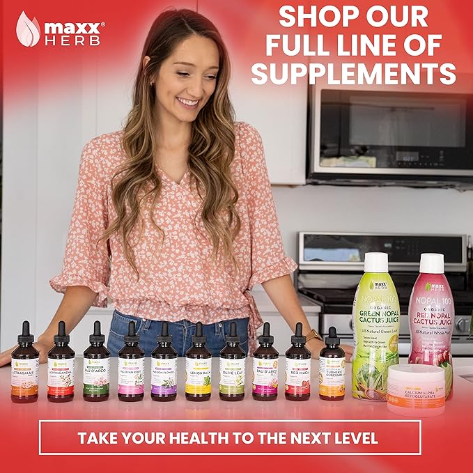 Maxx Herb Ashwagandha Extract – Max Strength Liquid Tincture Absorbs Better Than Capsules or Powder - for Stamina, Memory, and Immune Support – 4 Bottles, 4 Oz Each (240 Servings)