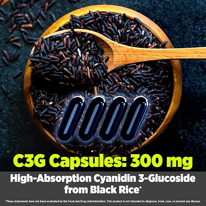 Biotest Indigo-3G - Feeds Muscle, Starves Fat with Cyanidin 3-Glucoside (C3G) for Metabolic Health - 30-Day Supply, 120 Capsules