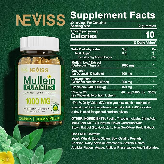 Vegan Omega 3 Gummies 1000mg + Mullein Gummies