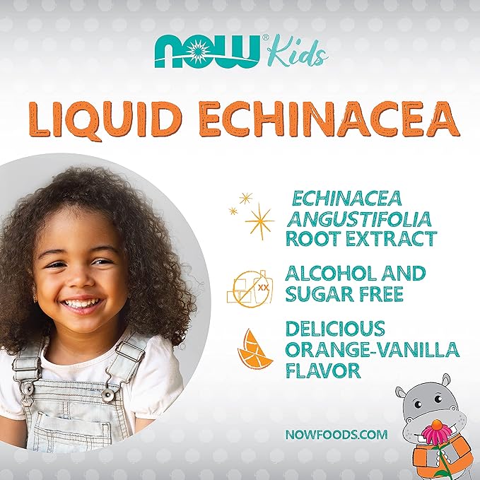 NOW Supplements, Kids Liquid Echinacea with Dropper, Immune System Support, Formulated for Kids, 2 Fl Ounce, Packaging May Vary (Pack of 2)