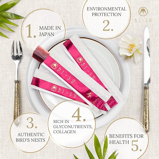 Extract Jelly Stick | Natural Swiftlet Nests Extract, Collagen, Vitamin C, Japanese Skincare, Anti-Aging, Maintains Skin's Elasticity, Boosts Immune System, GI Health, Cranberry Flavor, 7 PCS