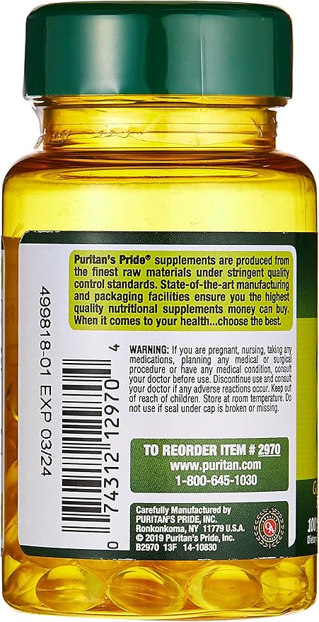Puritan's Pride Garlic Oil 1000 mg 100 Softgels