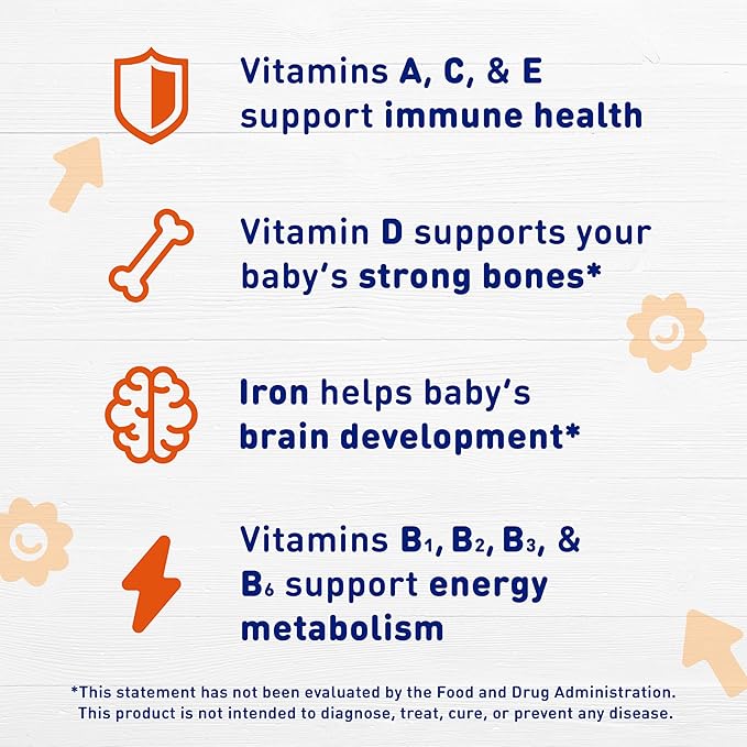 Enfamil Prenatals & Baby Vitamins Poly-Vi-Sol 8 Multi-Vitamins & Iron Supplement Drops for Infants & Toddlers, Supports Growth & Development, 50 mL Dropper Bottle (Pack of 2)