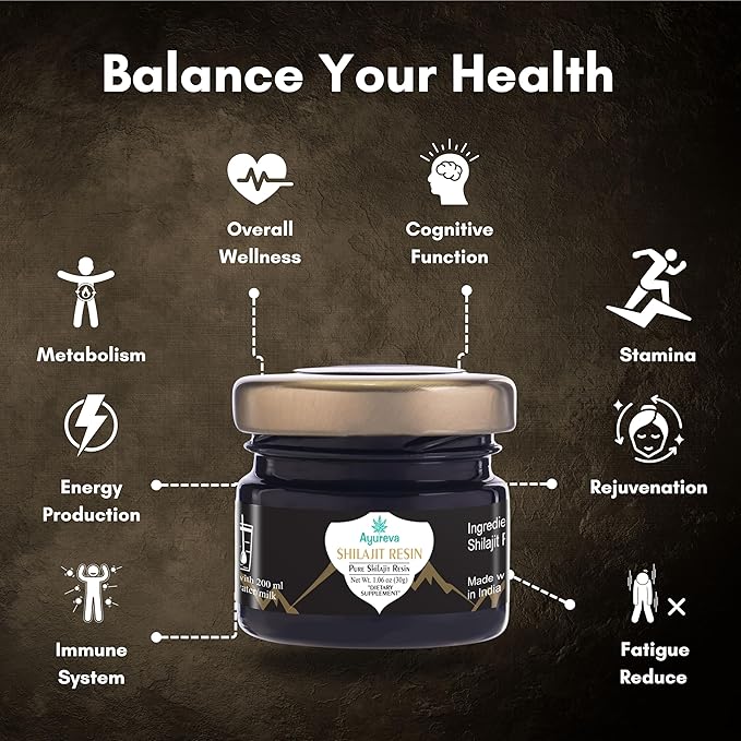 Pure Himalayan Shilajit Resin - 78% Fulvic Acid, 85+ Minerals, Lab Tested - Natural Energy Booster for Men & Women, Pure Shilajit for Vitality & Wellness- 30g