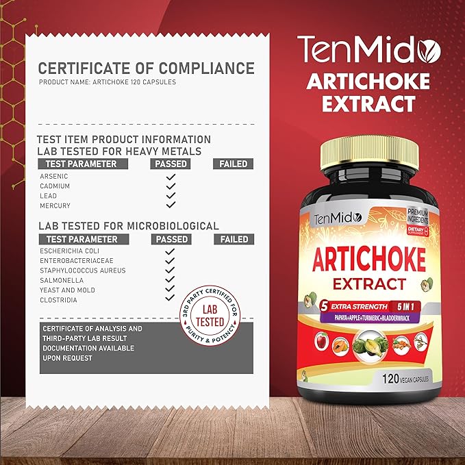 Artichoke Supplement Extract Capsules, 4 Months Supply with Papaya, Apple Pectin, Turmeric Curcumin, Bladderwrack - Supports Digestion Function - 120 Vegan Capsules