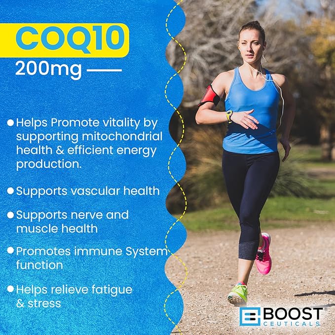 CoQ10 200mg | High Absorption Coq10 with Bioperine | Pure CoQ10 Vegan Non GMO | No Stearates No Gluten | 60 200 mg Capsules