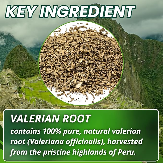 Valerian Root Capsules (100ct) - Pure Valeriana Te de Valeriana Herbal Calming Night Relaxation Wellness Support Tea Supplement from Peru