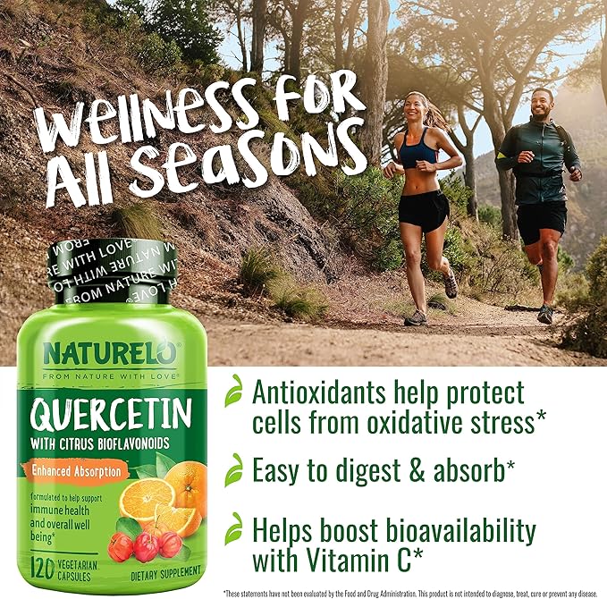 NATURELO Quercetin Citrus Bioflavonoid Complex with Enhanced Absorption - 120 Vegetarian Capsules (Pack of 2)