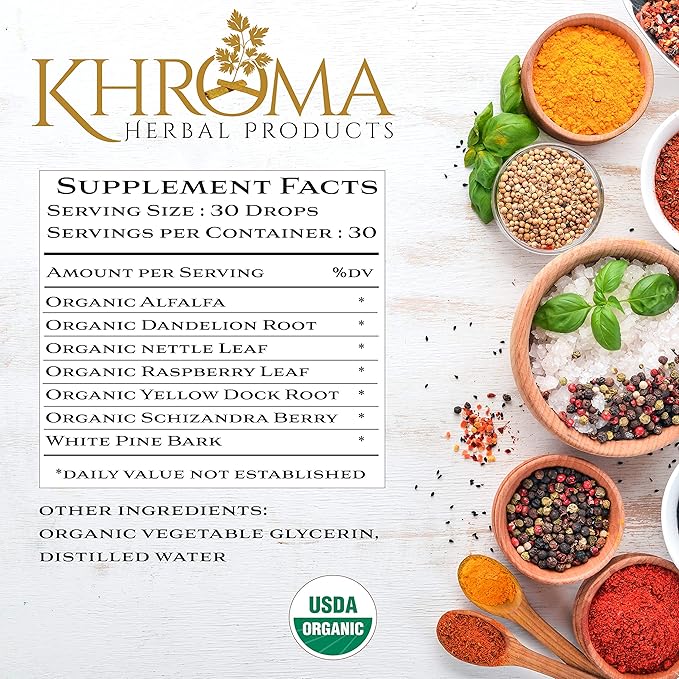 Organic Trace Minerals - by Khroma Herbs - 2 oz Liquid Plant-Based Trace Mineral Blend - Designed for Maximum Absorption - 30 Servings