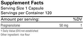 Karuna Health Pregnenolone 50 MG 120 Vegetarian Capsules | Natural Precursor to All Other Steroid Hormones androgens, estrogens, and corticosteroids, Cognitive Performance, Stress Management