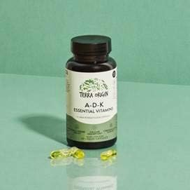 TERRA ORIGIN ADK Essential Vitamin Supplement | 60 Liquid Capsules | High Potency Vitamin A, D 5000 IU, K1 and K2 | Non GMO, Gluten Free, Vegan, Made in USA
