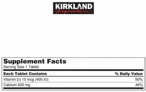 ikj Calcium 600 mg with Vitamin D3 Dietary Supplement 500 Tablets