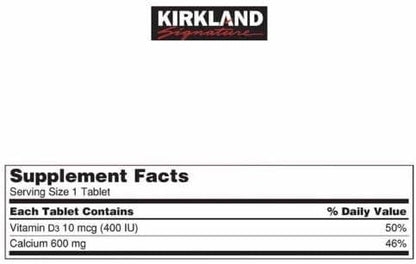 ikj Calcium 600 mg with Vitamin D3 Dietary Supplement 500 Tablets