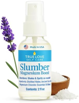 True Love Slumber Magnesium Boost | Essential Oil Aromatherapy Spray with Lavender & Chamomile | Pure Magnesium Spray for Feet | Magnesium & Trace Minerals for Relaxation & Mood Enhancement 2 fl Oz