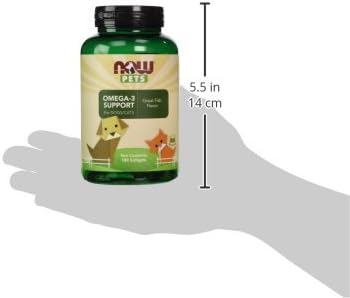 NOW Foods Pet Health, Omega 3 Supplement, Formulated for Cats & Dogs, NASC Certified, 180 Softgels