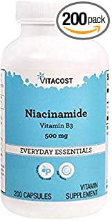 Vitacost Niacinamide (Vitamin B-3) - No Flush Niacin - 500 mg - 200 Capsules