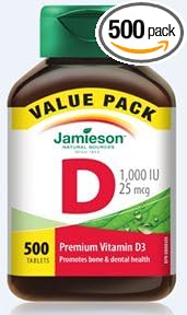 Jamieson Vitamin D 1000IU Value Pack, 500 tabs