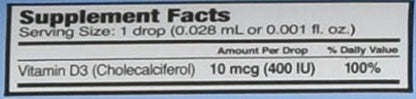Ddrops Baby 400 Iu Vitamin D3 Drops, 90 Count (Pack of 3)