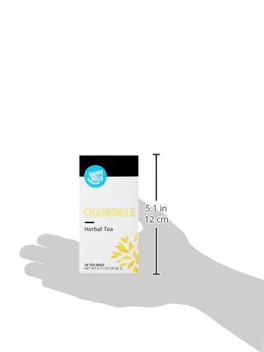Amazon Brand - Happy Belly Chamomile Herbal Tea Bags, 20 Count (Previously Solimo) (Pack of 2)