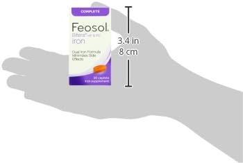 Feosol Complete Iron Supplement Caplets, Bifera Iron for High Absorption, Heme and Non-Heme Dual Action Minimizes Side Effects, 1 Per Day, for Energy and Immune System Support, 30 Count (Pack of 36)