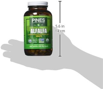 Pines Organic Alfalfa Tablets - 500 per Pack - 1 Each. (Pack of 2)