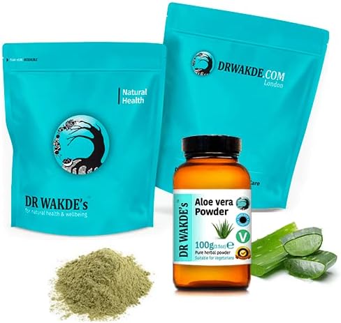 DR WAKDE'S Aloe Vera Leaf Powder - 100g (3.5oz) | Pure, Raw & Dried Powder | Ayurvedic Herb | Vegan | Nothing Added, Nothing Removed | Same Day Dispatch (100g)