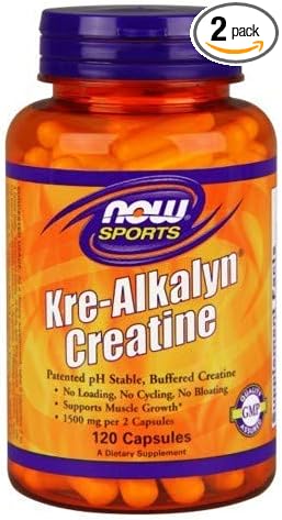 Now Foods Kre-Alkalyn Creatine - 120 Capsules 2 Pack