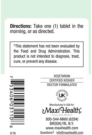 Maxi Health B-6 - Vitamin B6-100 mg Cardiovascular Health - 100 Tablets - Kosher (100 Count, Pack of 2)