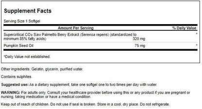 Swanson Saw Palmetto 320 Milligrams 60 Sgels