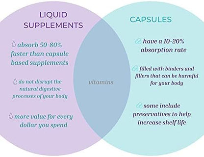 Liquid Folic Acid Supplement – 800 mcg Vitamin B9 per Serving – Berry Flavor, 8 fl oz – Fast Absorption, Prenatal, Heart & Brain Support